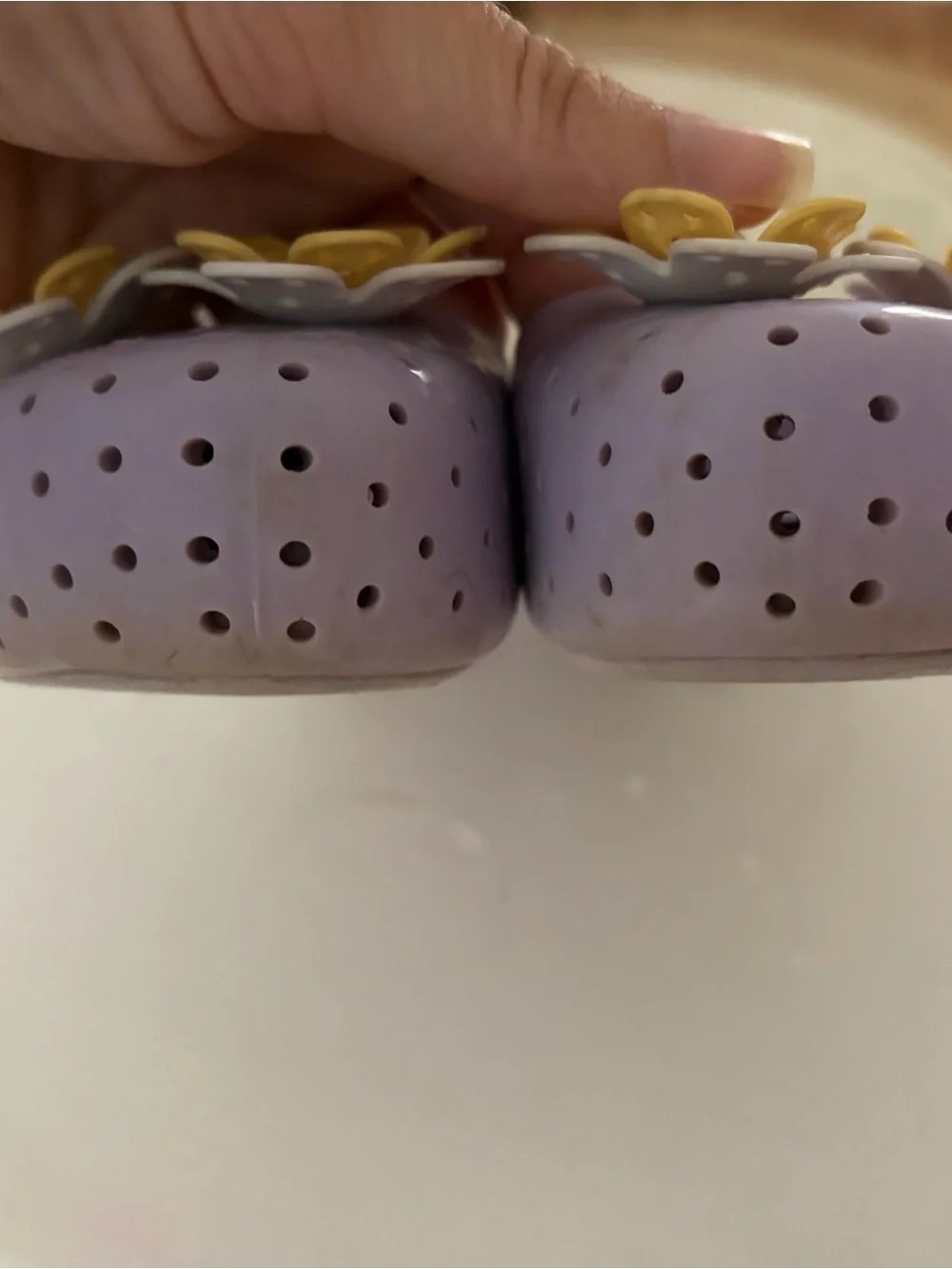 Mini Melissa Purple Mary Jane Sandals with Yellow Flower Charms